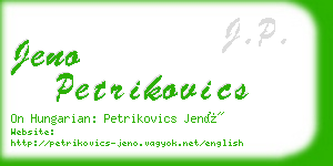 jeno petrikovics business card